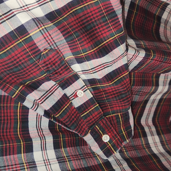 RALPH LAUREN MENS LONG SLEEVES BUTTON DOWN CASUAL SHIRT SIZE L RED WHITE PLAID - Picture 6 of 8